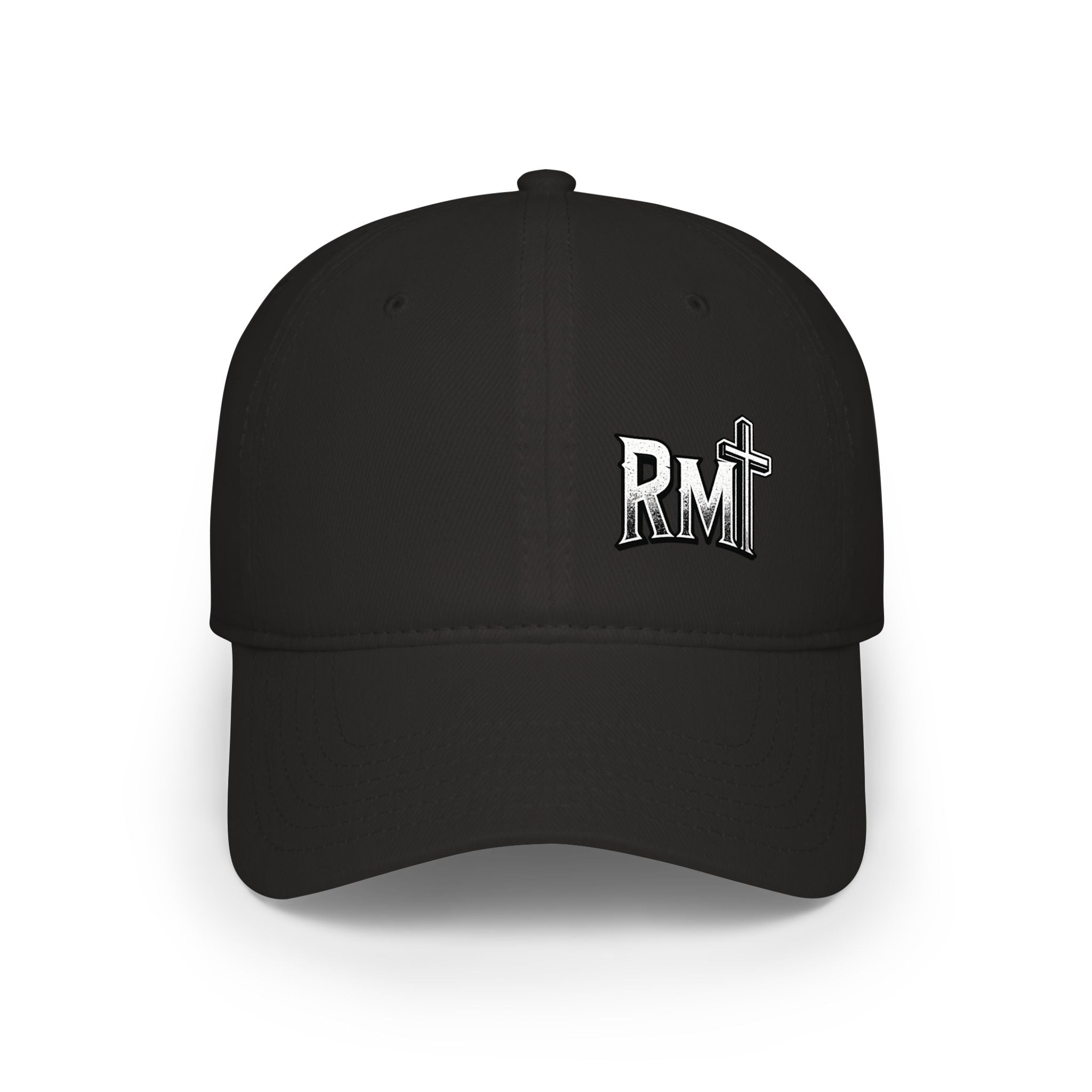 "RM" Cross Logo Embroidered Low Profile Baseball Cap