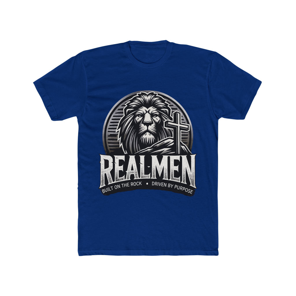 "Real Men" Lion Cross T-Shirt (front only)
