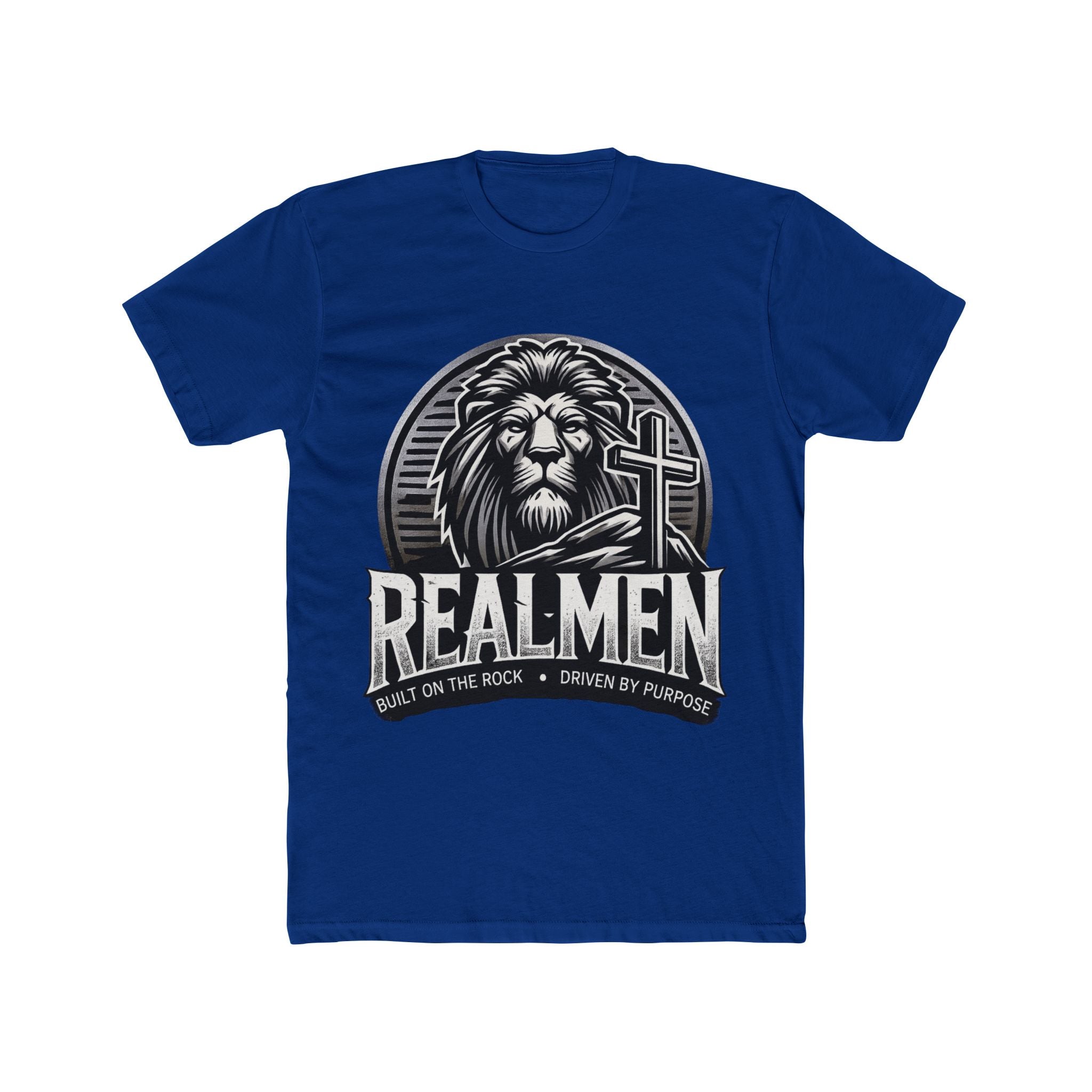 "Real Men" Lion Cross T-Shirt (front only)