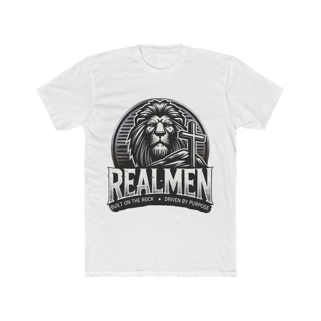 "Real Men" Lion Cross T-Shirt (front only)