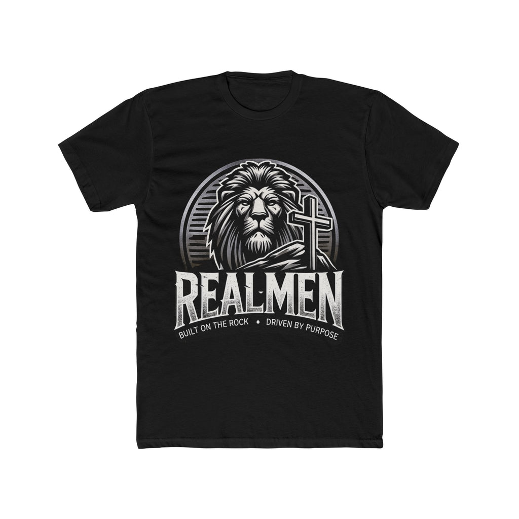 "Real Men" Lion Cross T-Shirt (front only)