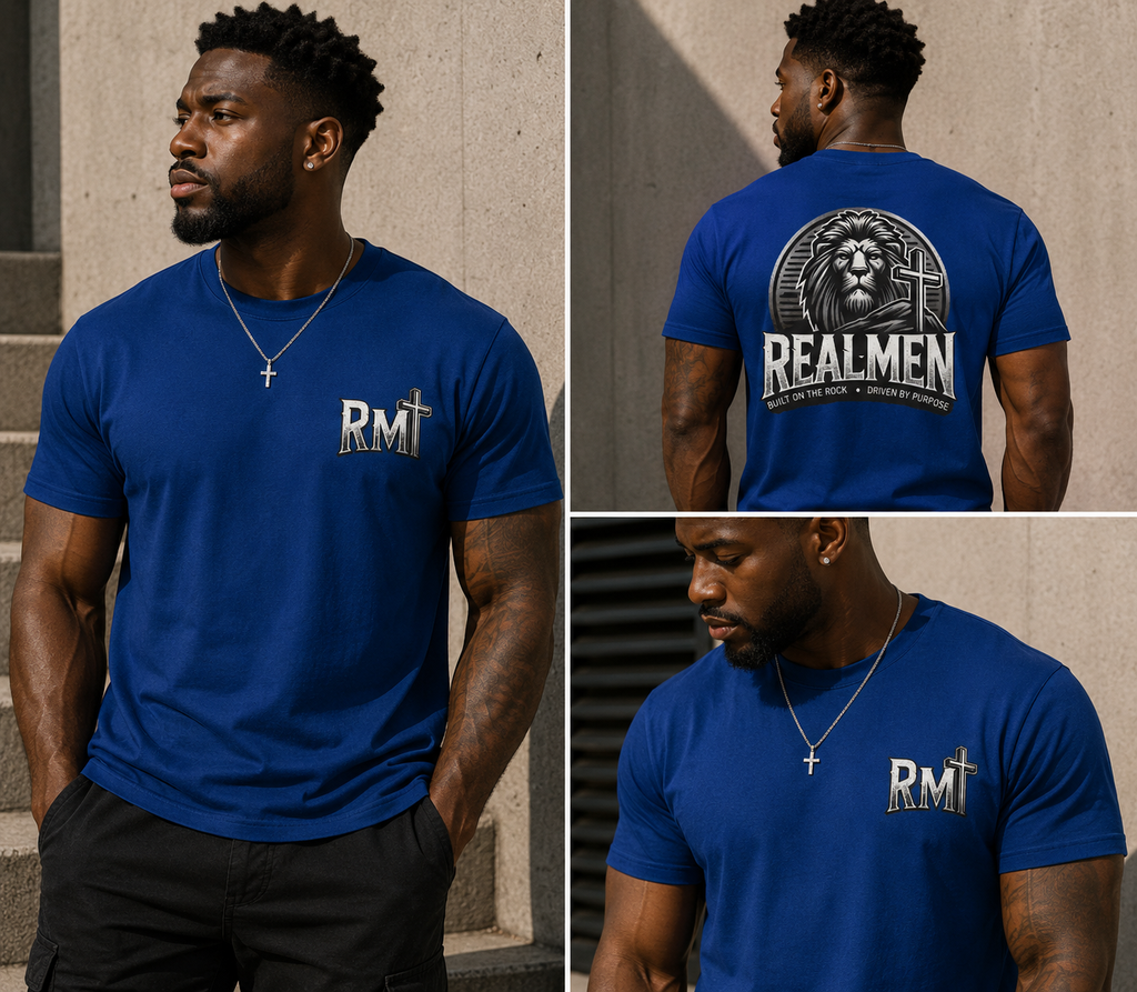 "Real Men" Lion Cross T-Shirt