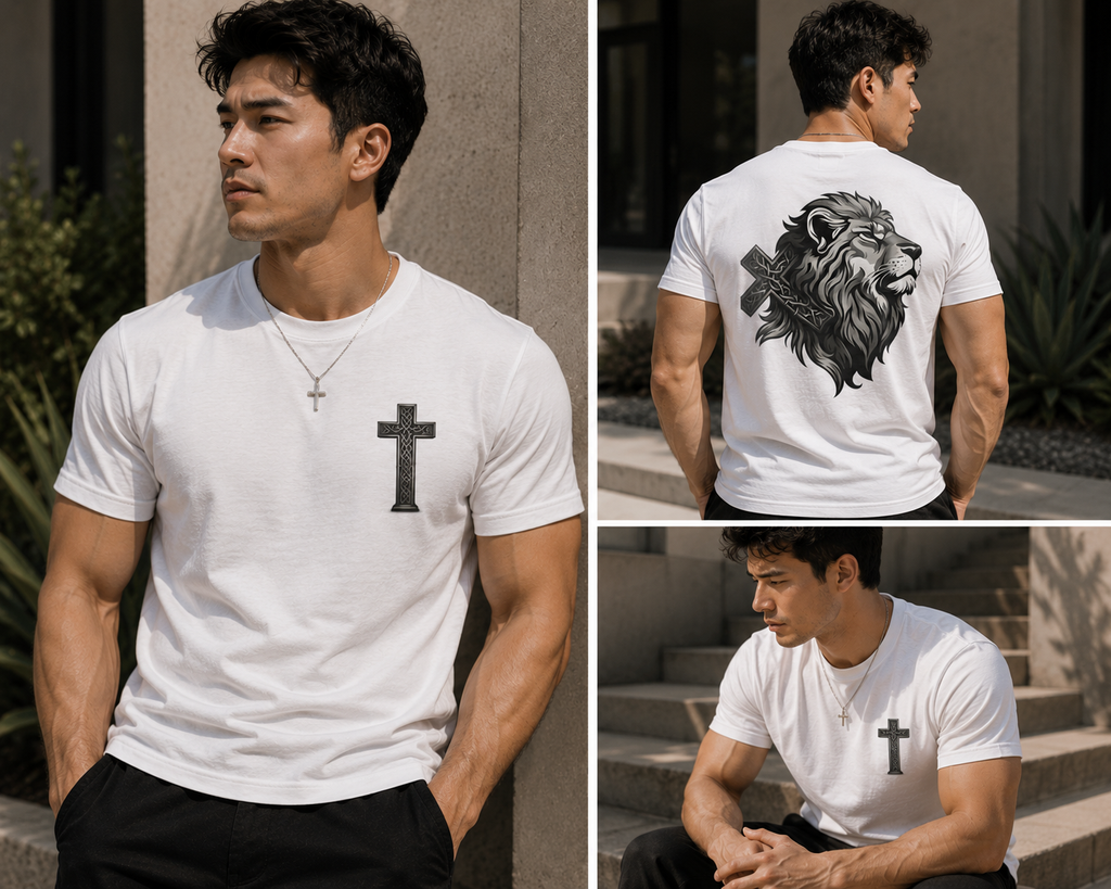 Lion & Cross Graphic T-Shirt