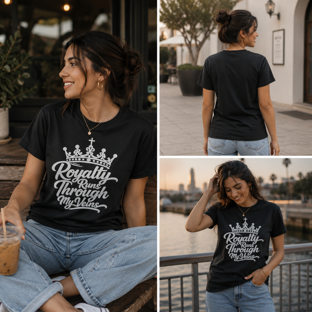 "Royalty Runs Through My Veins" Oversized T-Shirt