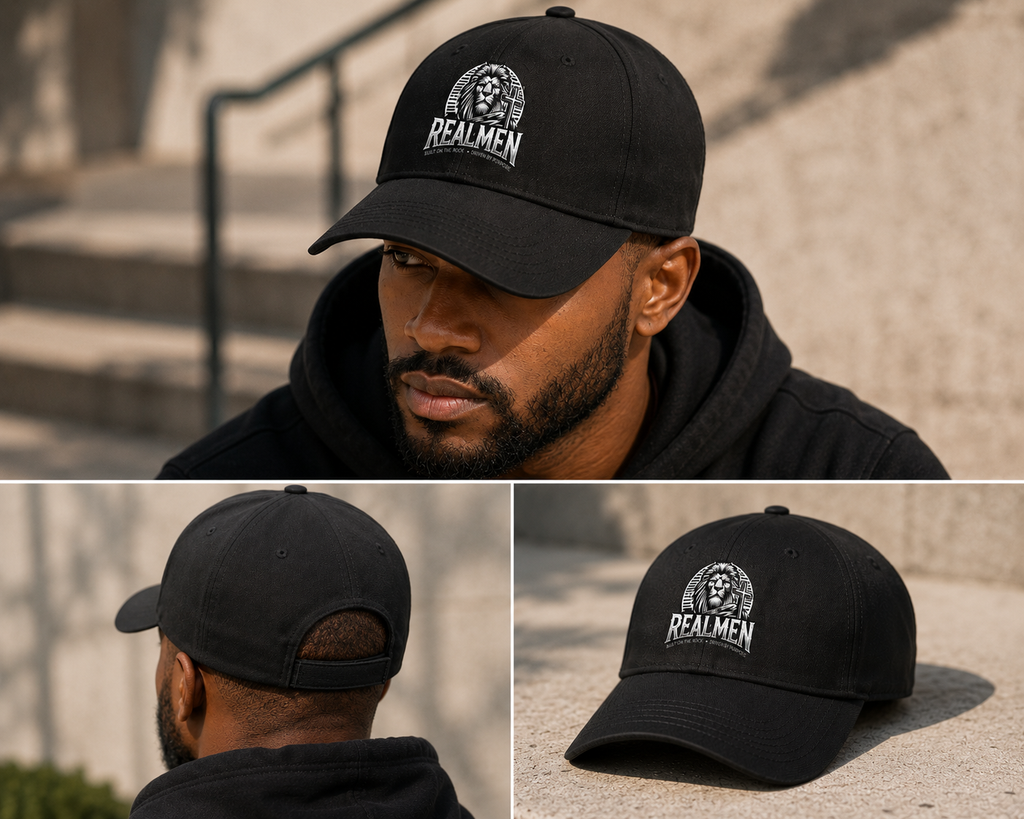 "Real Men" Lion Logo Baseball Cap