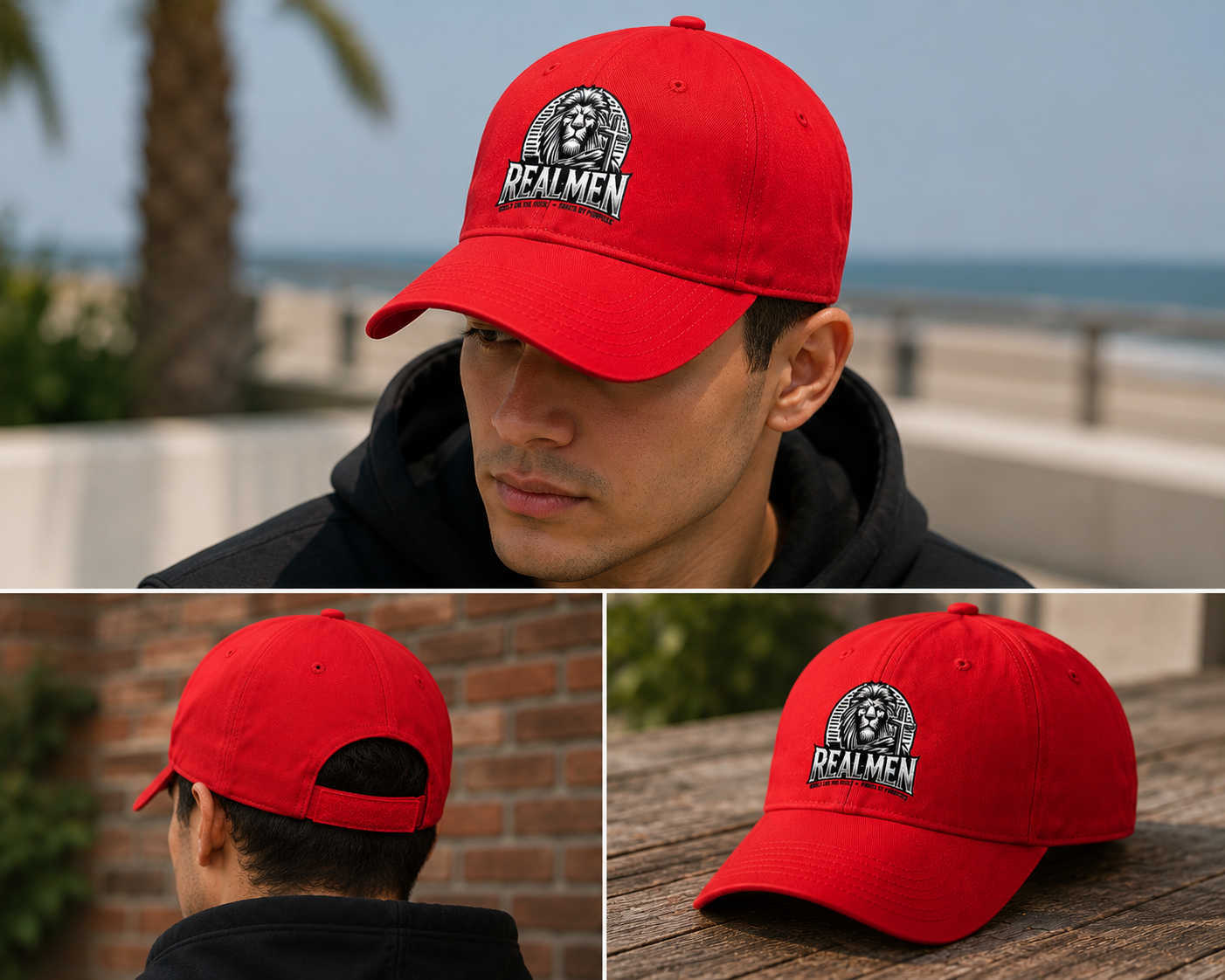 "Real Men" Lion Logo Baseball Cap