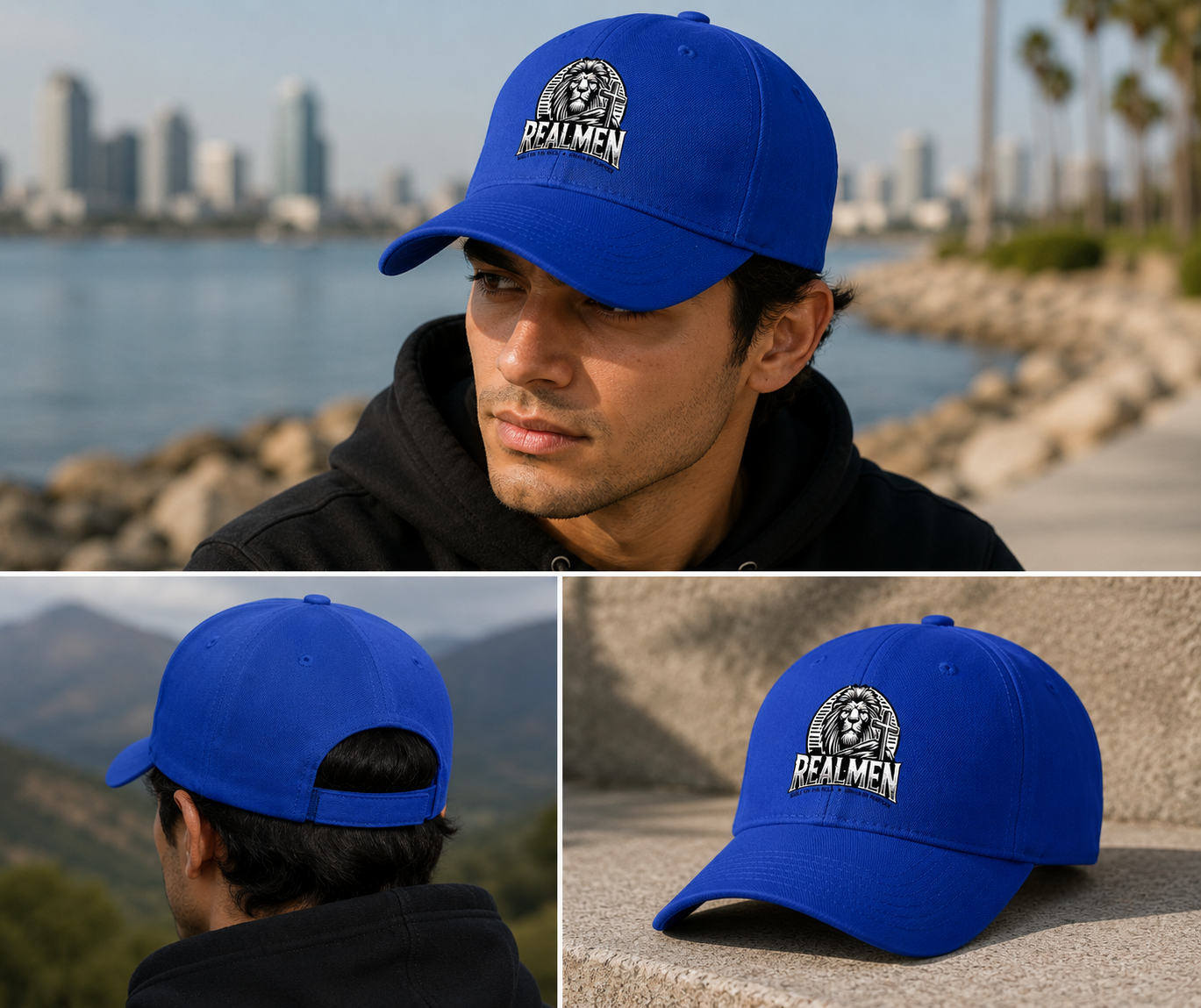 "Real Men" Lion Logo Baseball Cap