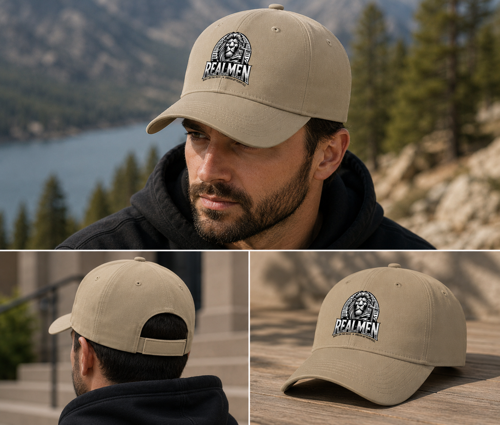 "Real Men" Lion Logo Baseball Cap