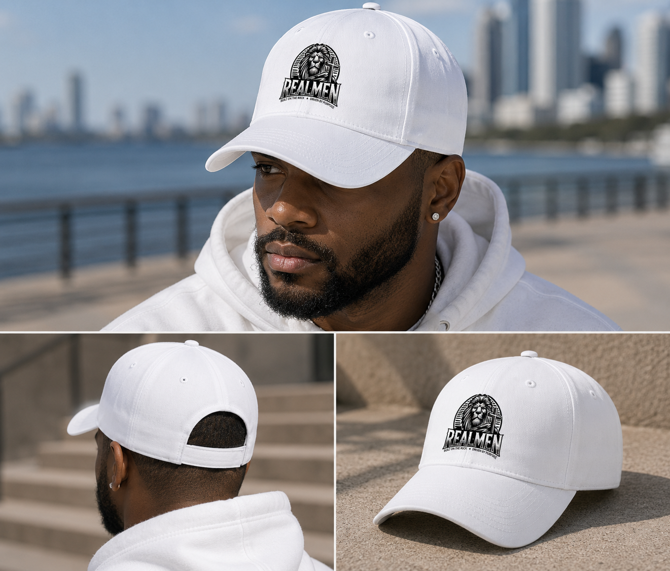 "Real Men" Lion Logo Baseball Cap